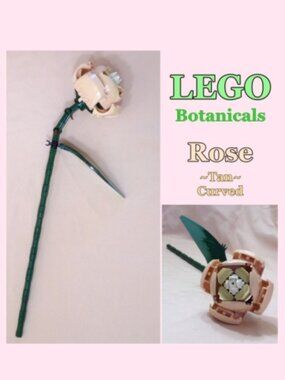 LEGO Botanical Flowers - 1 pcs Rose Tan Curved - Individual Sale 10280 Bouquet